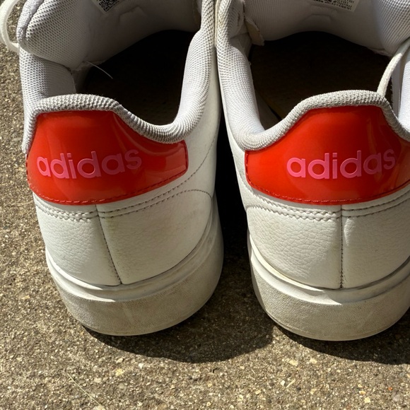 Adidas Women's White and Bright Pink Sneakers - Picture 3 of 13